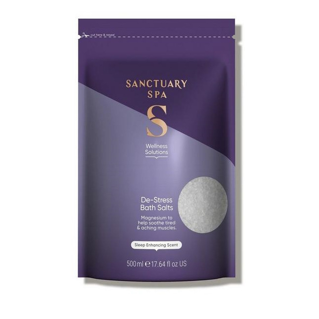 Bath Salts De-Stress Soothing Sleep Enhancing Scent 500ml Sanctuary Spa