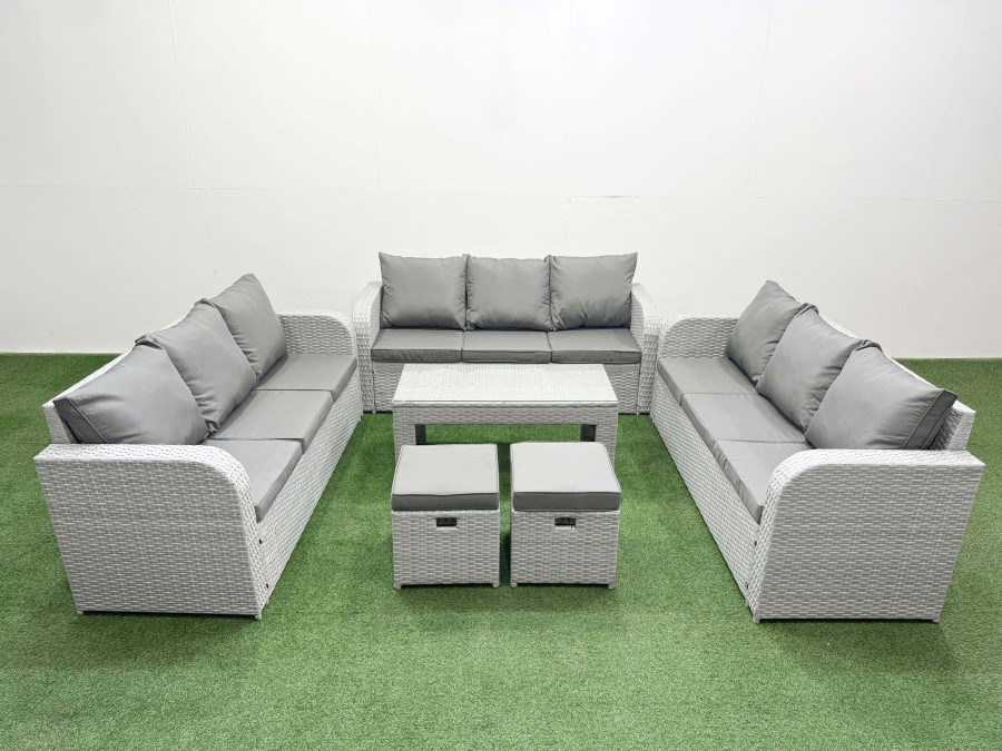 Click to view product details and reviews for Fimous Pe Rattan Lounge Sofa Set 11 Seater Outdoor Garden Furniture Set With Oblong Coffee Table 3 Seater Sofa 2 Stools Light Grey. Click to view product details and reviews for Fimous Pe Rattan Lounge Sofa Set 11 Seater Outdoor Garden Furniture Set With Oblong Coffee Table 3 Seater Sofa 2 Stools Light Grey.
