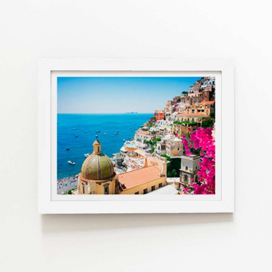 Positano With Flowers Italy Art Prints 12 X 16 No Frame