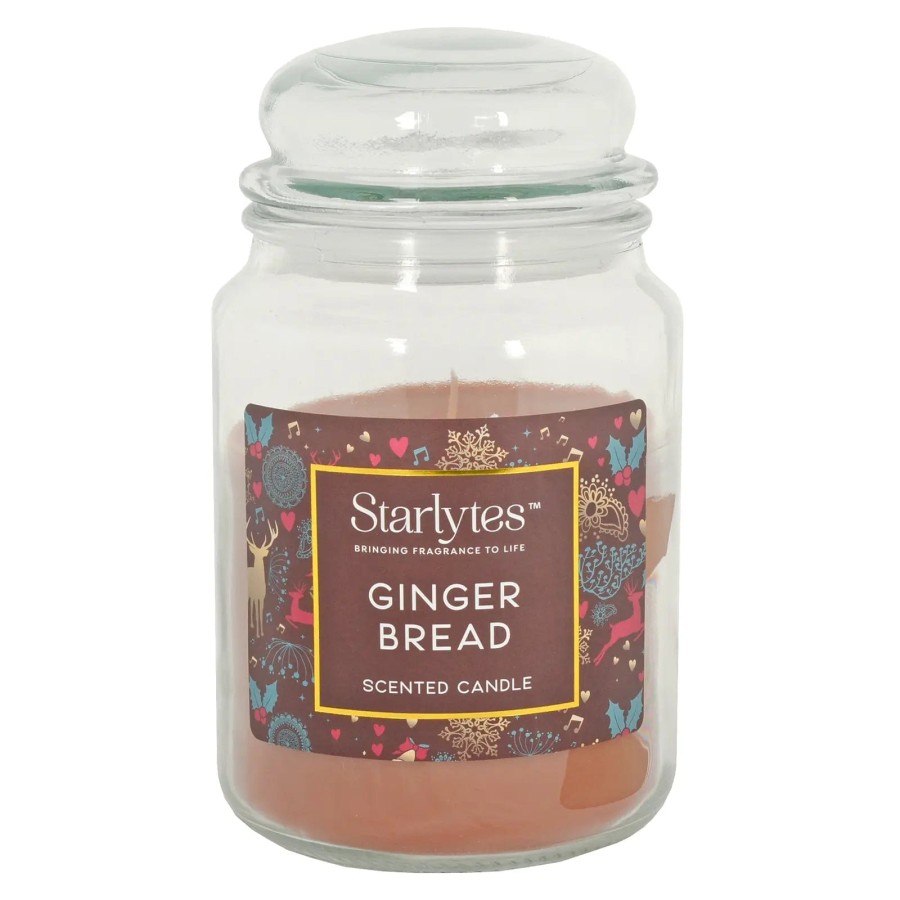 Click to view product details and reviews for Starlytes Large Christmas Scented Candle Glass Jar With Lid 510g Gingerbread.