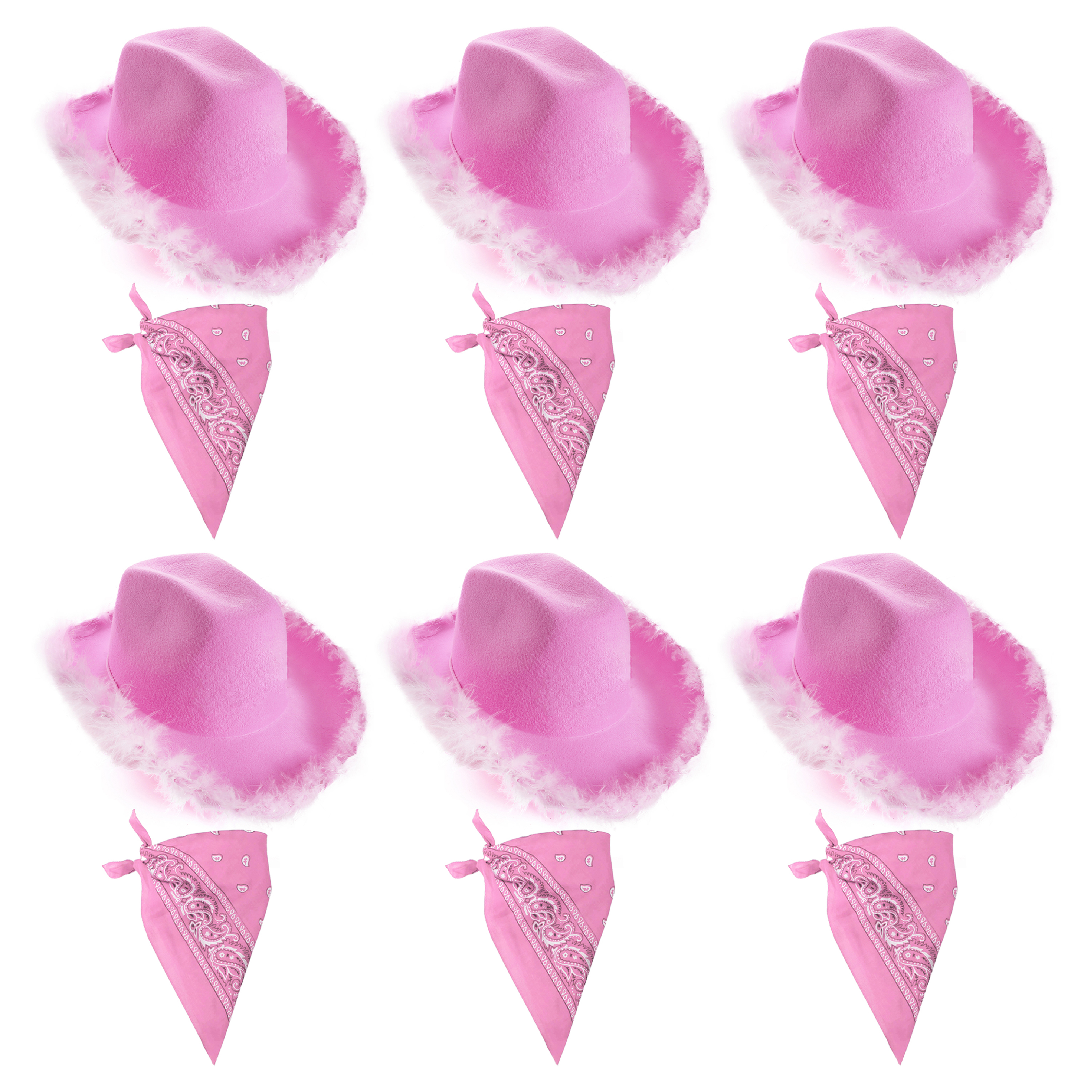 Click to view product details and reviews for Lilac Pink Cowboy Hat Pink Bandana Pack Of 6.