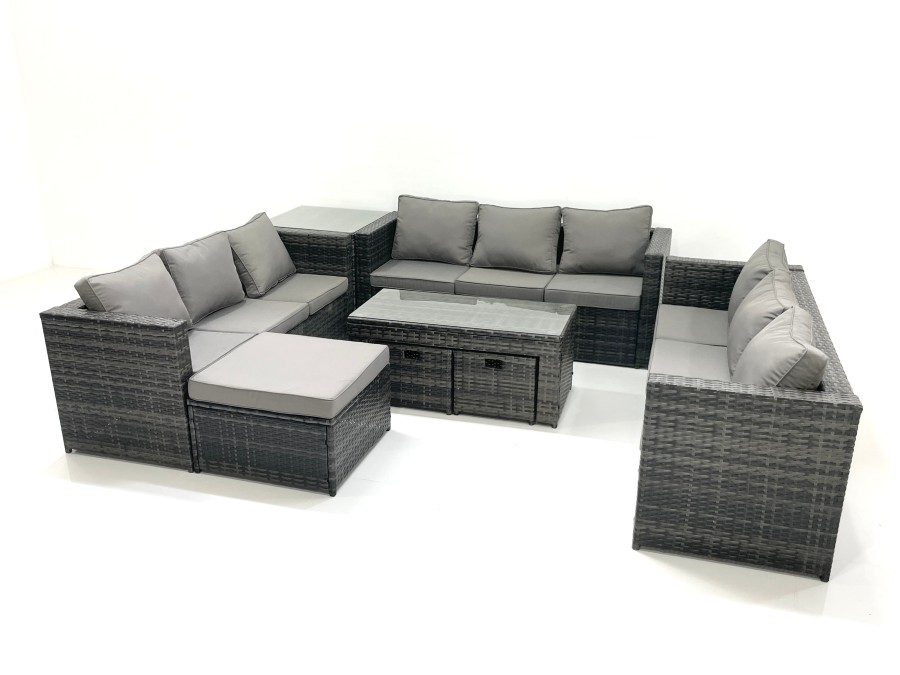 Click to view product details and reviews for Fimous Outdoor Garden Furniture Set 8 Pieces Rattan Sofa Set With Coffee Table 3 Footstools Side Table Dark Grey Mixed. Click to view product details and reviews for Fimous Outdoor Garden Furniture Set 8 Pieces Rattan Sofa Set With Coffee Table 3 Footstools Side Table Dark Grey Mixed.