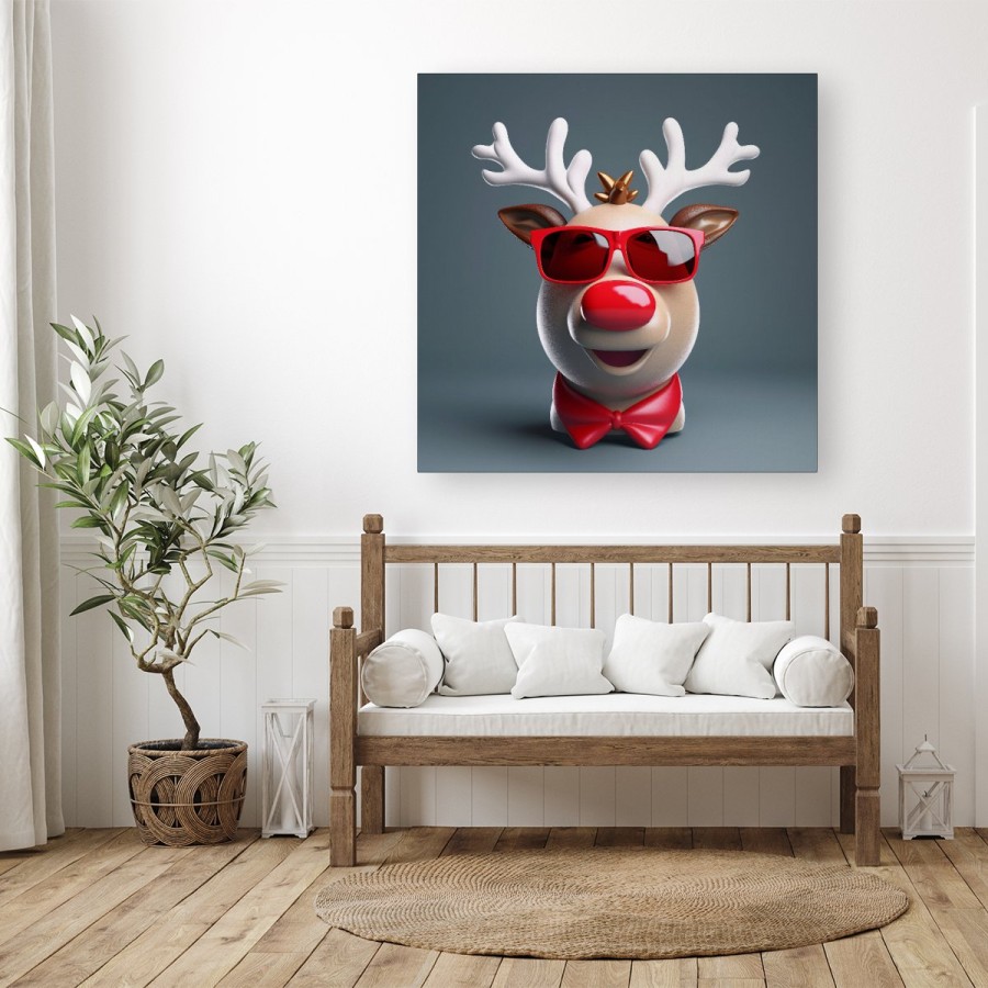 Click to view product details and reviews for Rudolph In Red Glasses Canvas Large 30 X 30.
