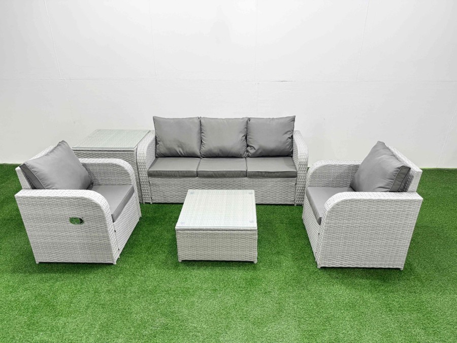 Click to view product details and reviews for Fimous Pe Rattan Garden Furniture Set Reclining Chair Sofa Lounge Sofa Set Square Coffee Table Side Table Light Grey. Click to view product details and reviews for Fimous Pe Rattan Garden Furniture Set Reclining Chair Sofa Lounge Sofa Set Square Coffee Table Side Table Light Grey.