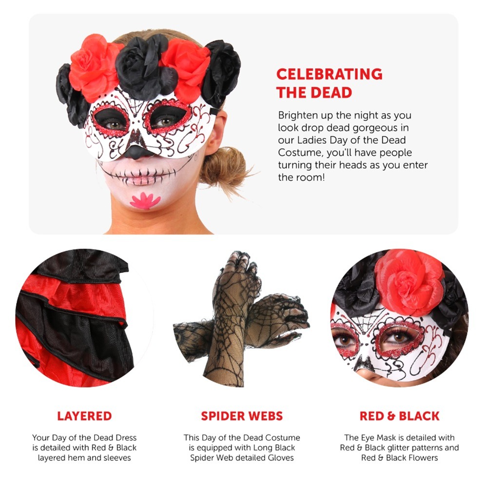 Ladies Day of Dead Costume with Face Paint