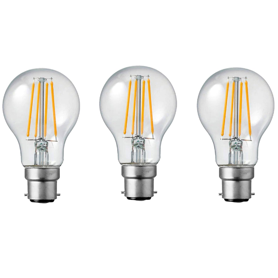 Coffire Led A60 Bayonet 4W Light Bulbs 6000K Cool White B22 Led Filament Dimmable~4099 - 3 Pack