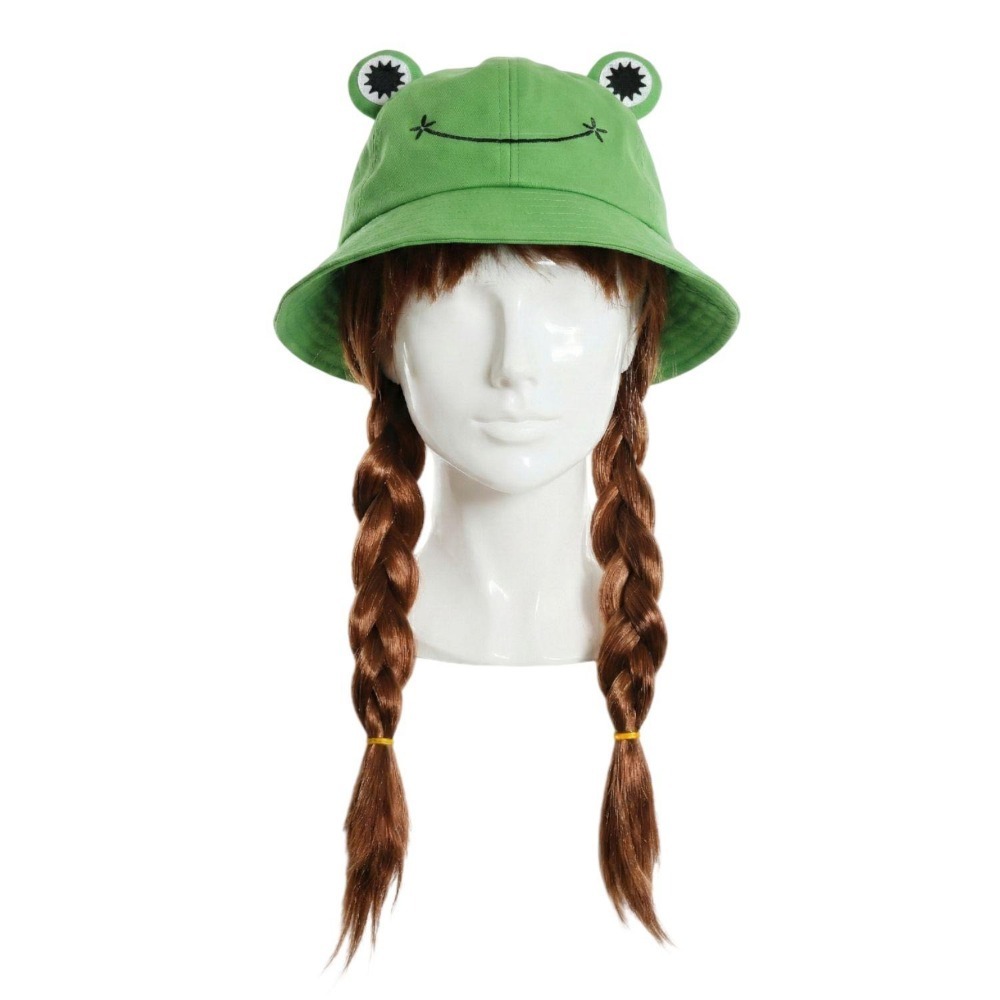 Click to view product details and reviews for Ladies Greta Accessory Set 2 Pcs Frog Bucket Hat Plait Wig.