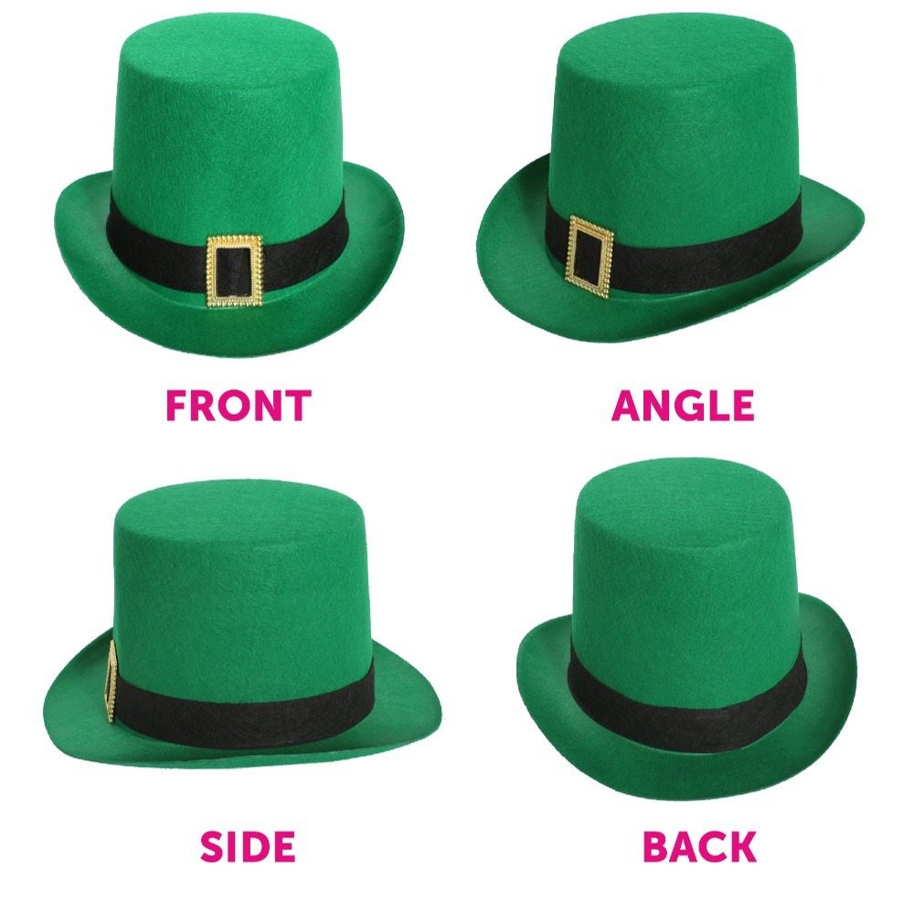 Green Buckle Top Hat - St Patricks Day
