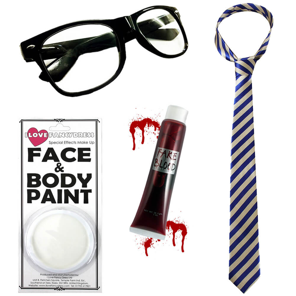 ZOMBIE SCHOOLBOY BLUE WHITE TIE