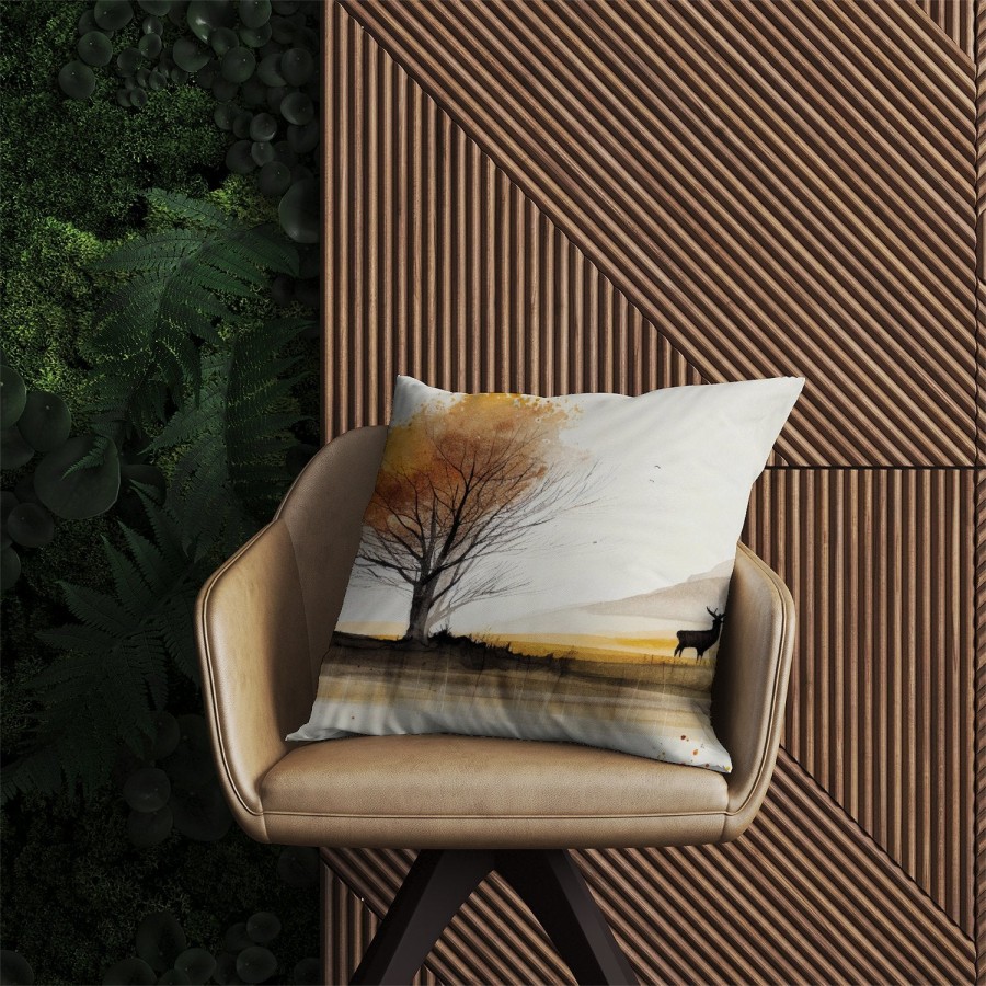 Click to view product details and reviews for Autumn Landscape Stag Watercolour Outdoor Cushion 60cm X 60cm.