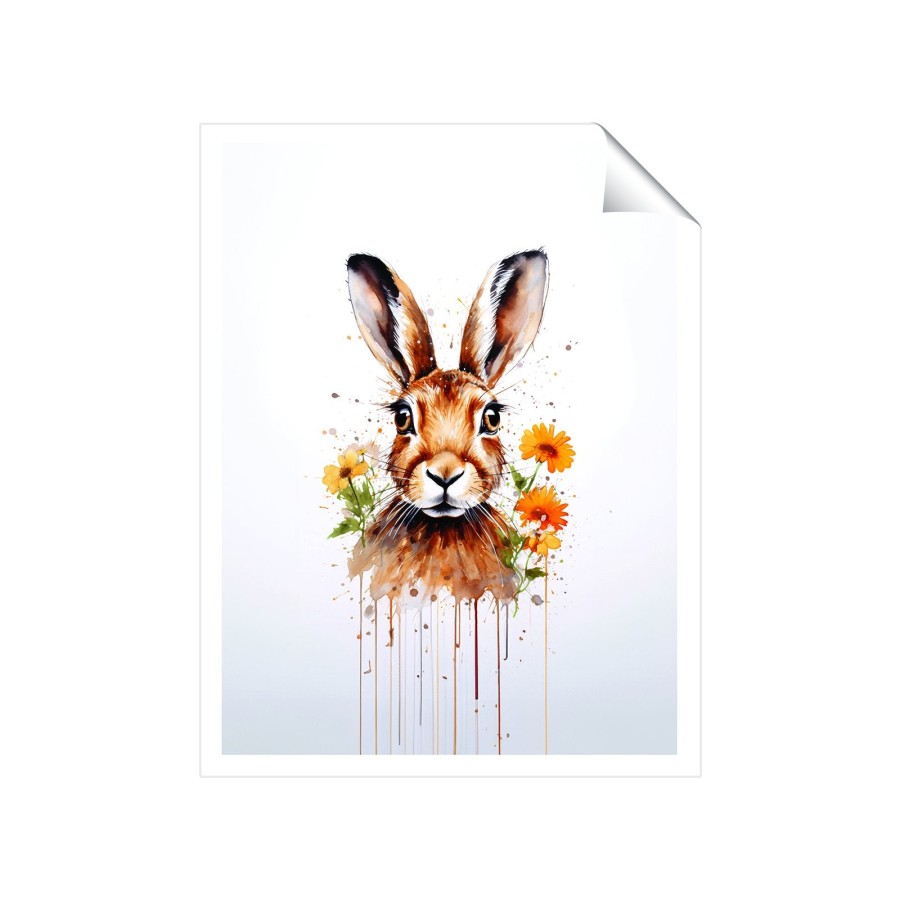 Click to view product details and reviews for Watercolour Hare And Daisies Art Prints 8 X 10 No Frame.