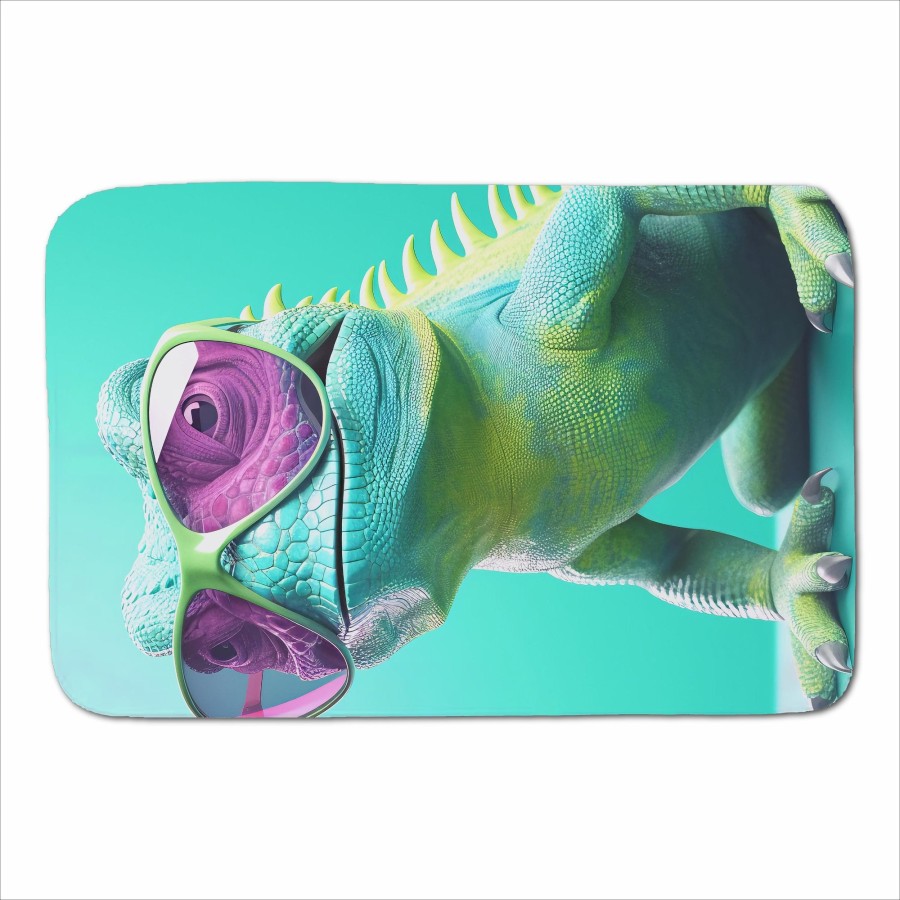 Click to view product details and reviews for Happy Splashart Iguana Wearing Glasses Sherpa Blanket.