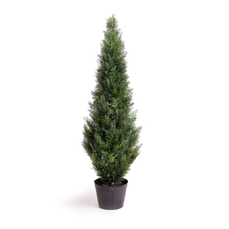 Best Artificial 4ft - 120cm Potted Cedar Topiary Tree