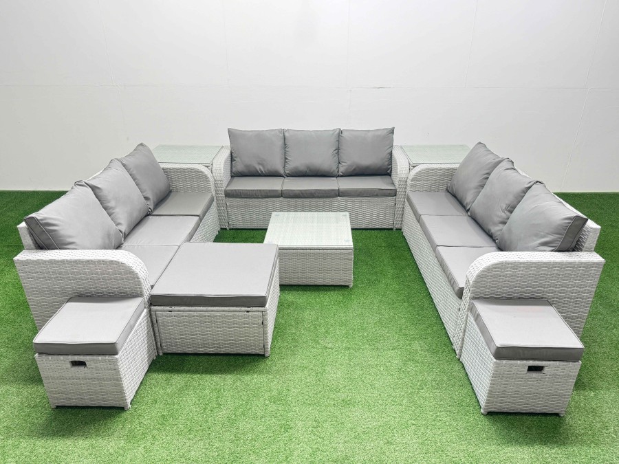Click to view product details and reviews for Fimous Pe Rattan Lounge Sofa Set 12 Seater Outdoor Garden Furniture Set With Square Coffee Table 3 Seater Sofa 3 Stools 2 Side Table Light Grey. Click to view product details and reviews for Fimous Pe Rattan Lounge Sofa Set 12 Seater Outdoor Garden Furniture Set With Square Coffee Table 3 Seater Sofa 3 Stools 2 Side Table Light Grey.