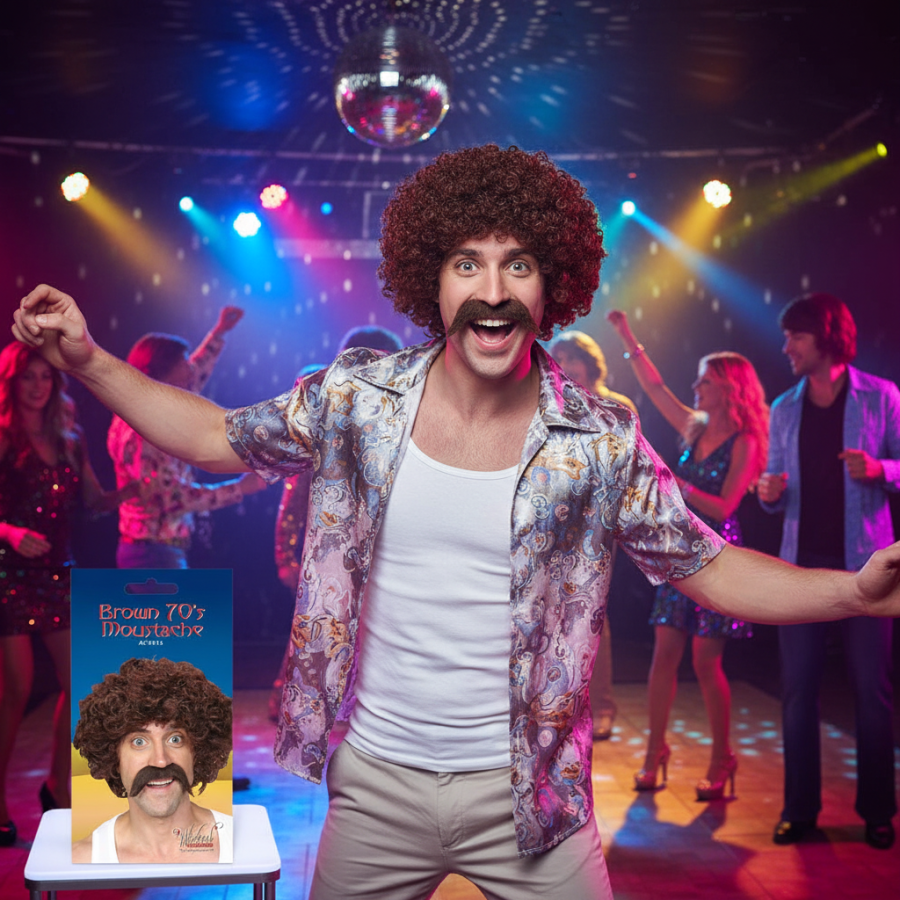 Click to view product details and reviews for Wicked Costumes 70s Cowboy Moustache Brown Vintage Tash.