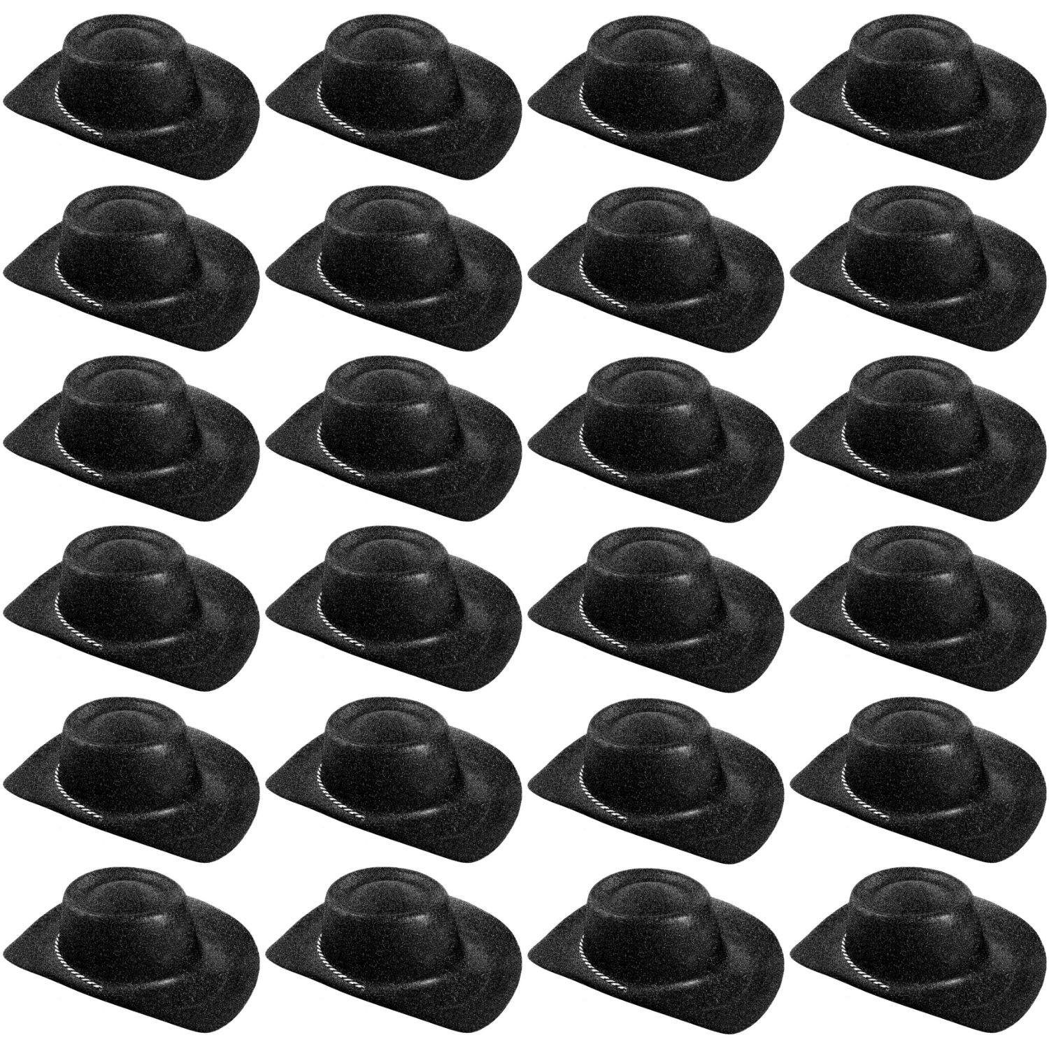 Click to view product details and reviews for Black Glitter Cowboy Hat Pack Of 24.