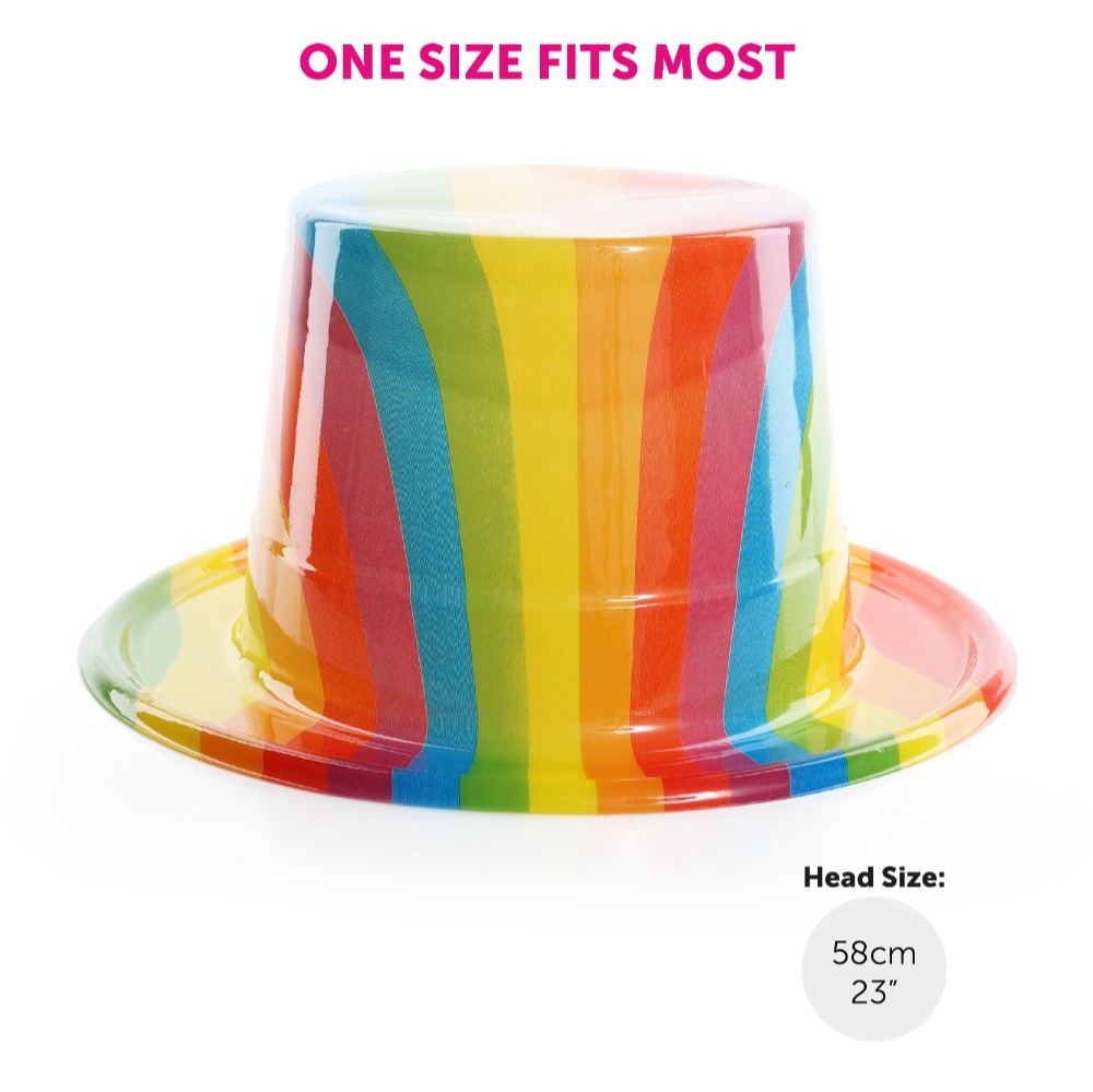 Adults Rainbow Top Hat – Pride Celebration Accessory for Parades & Summer Events