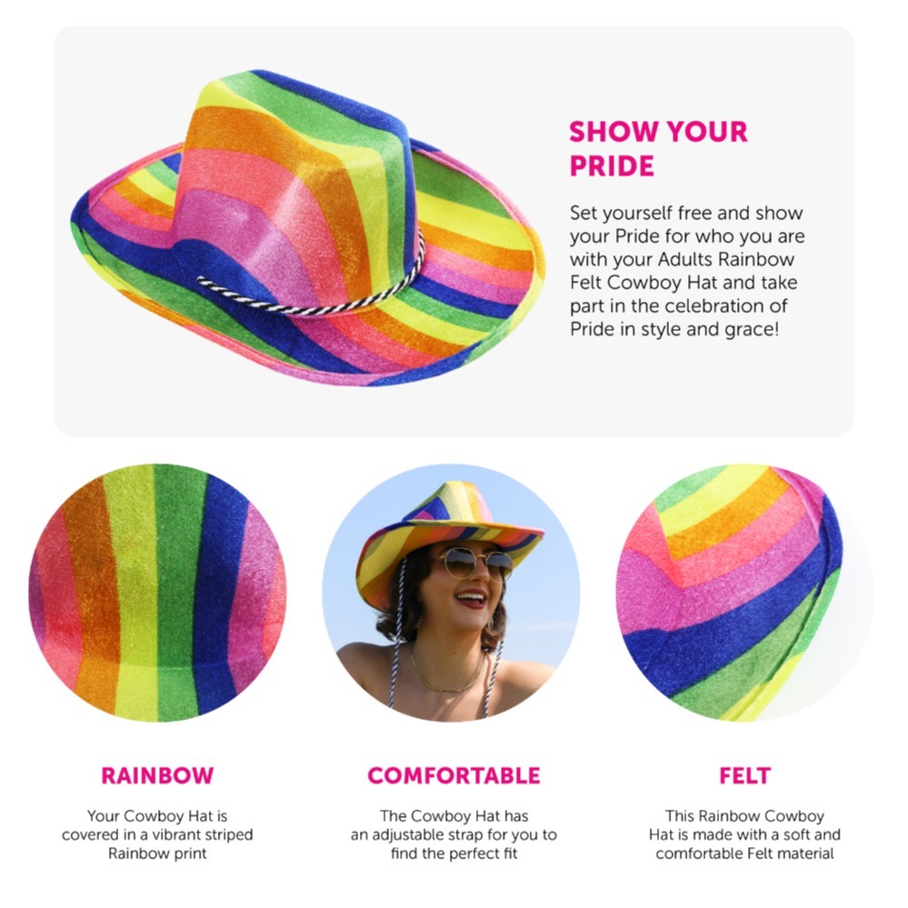 Rainbow Pride Cowboy Hat
