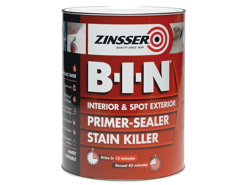 B.I.N Primer & Sealer Stain Killer Paint 2.5 litre ZINBIN25L