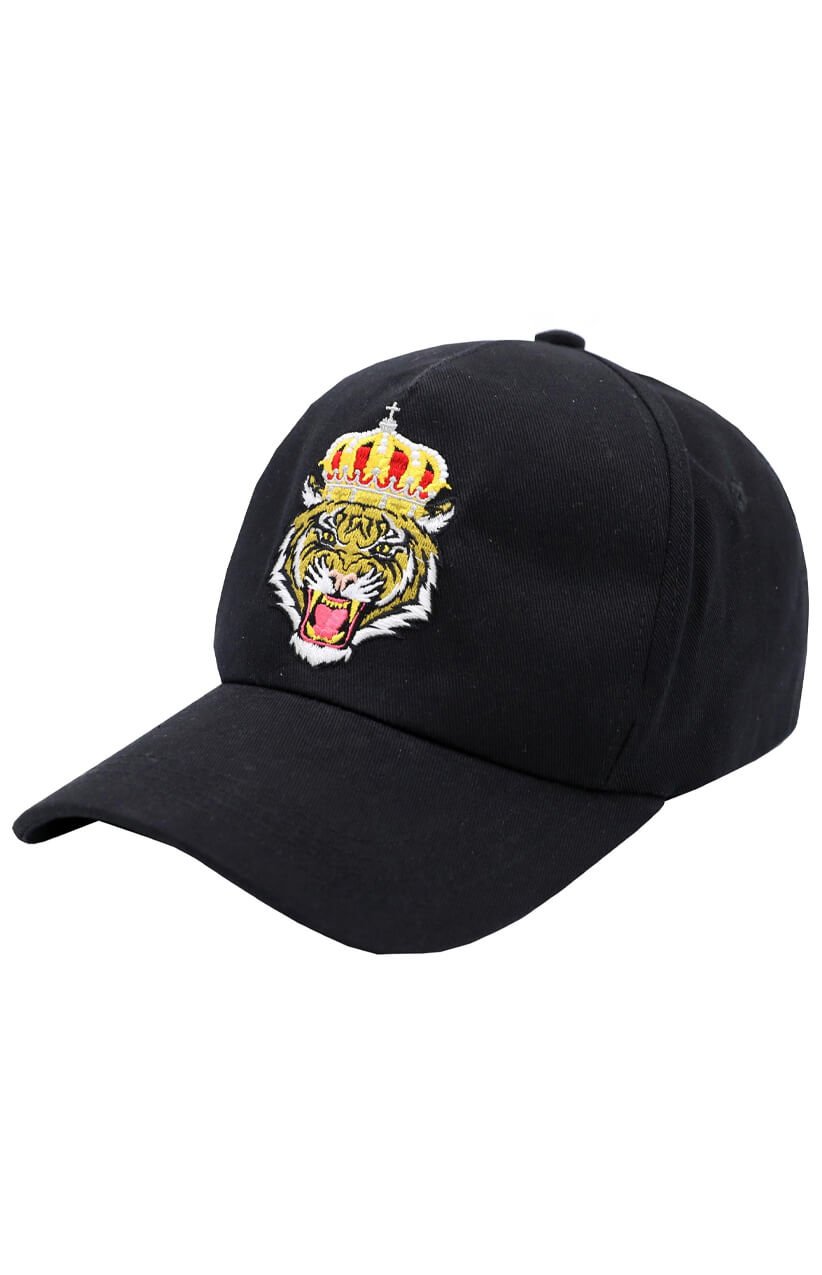Black Cap with Tiger Print