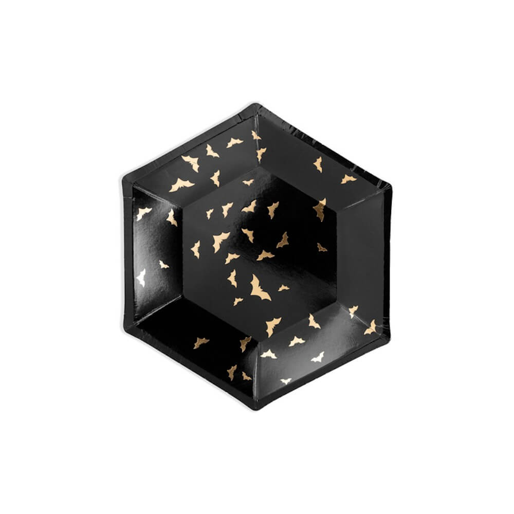 Click to view product details and reviews for Black Gold Bat Party Plates X 6.