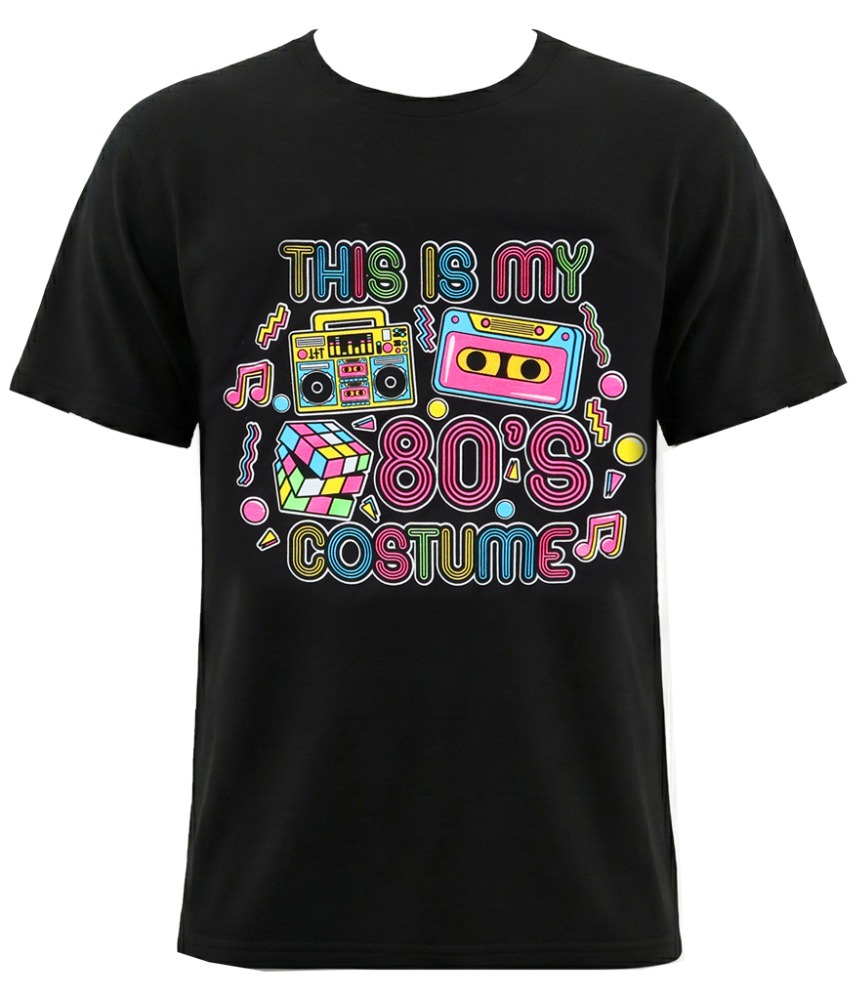 Click to view product details and reviews for Adults 80’s Costume T Shirt Black Graphic Tee Large. Click to view product details and reviews for Adults 80’s Costume T Shirt Black Graphic Tee Large.