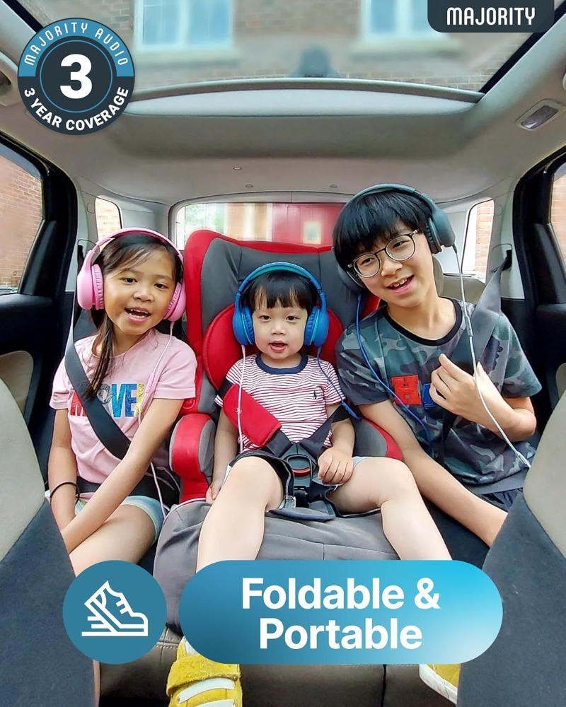 Majority Superstar Blue Kids Headphones | Volume Limited | Foldable | Share-Port | 3.5mm Cable