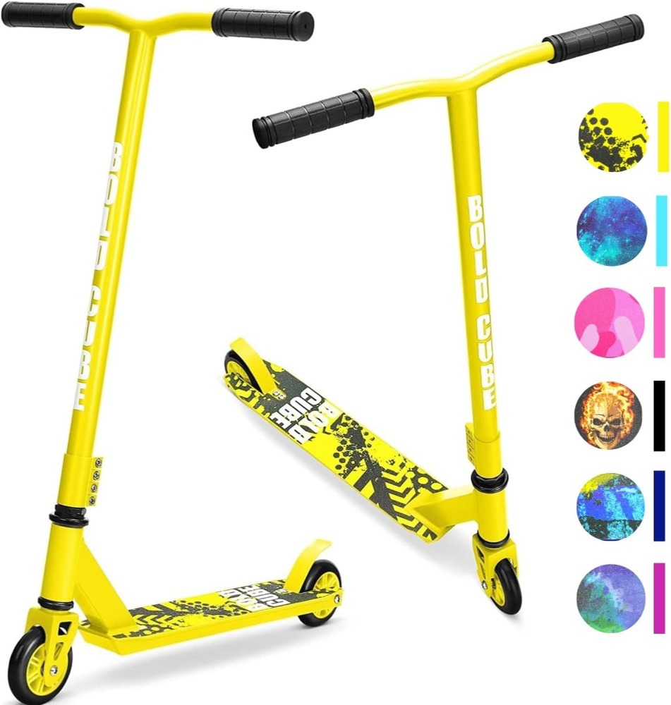 Boldcube Kids Stunt Scooter for Boys and Girls Ages 7+ - Yellow