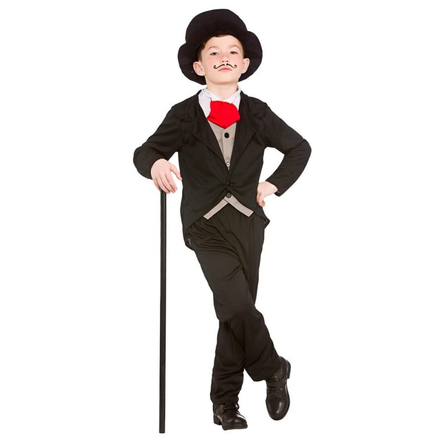 Boys Victorian Gentleman Top Hat Black Halloween Costume M 5 7 Years