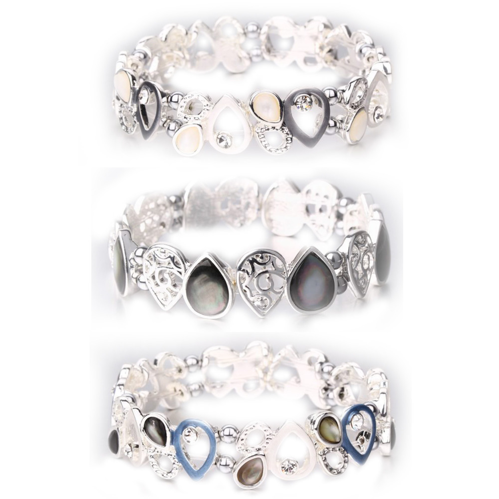 Bracelet Hematite Jewellery Gift For Her Bright Colourful Design Bold Fashion - Teardrop