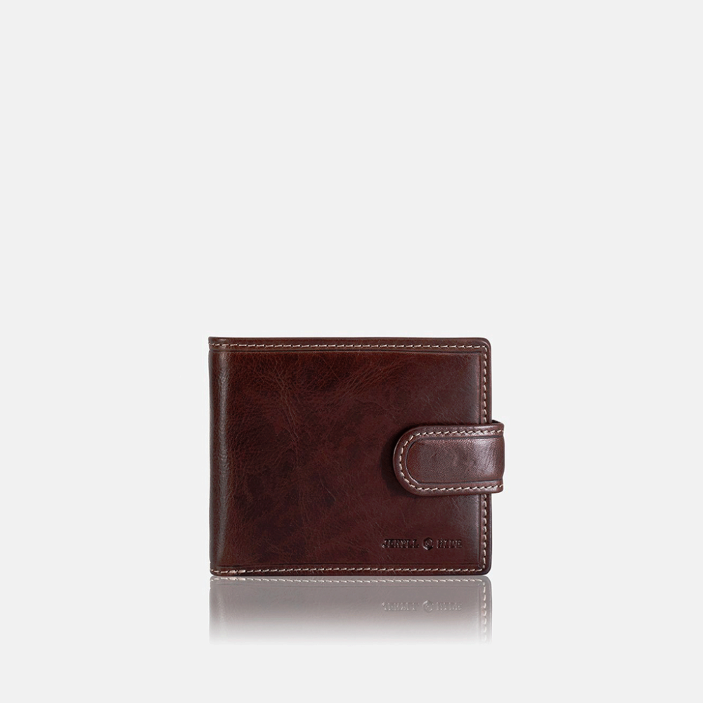 Brown Leather Wallet Bifold Wallet With Coin Pouch ID Window By Jekyll & Hide