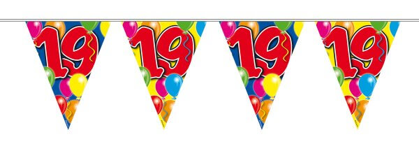 Bunting Balloon For 19th Birthday