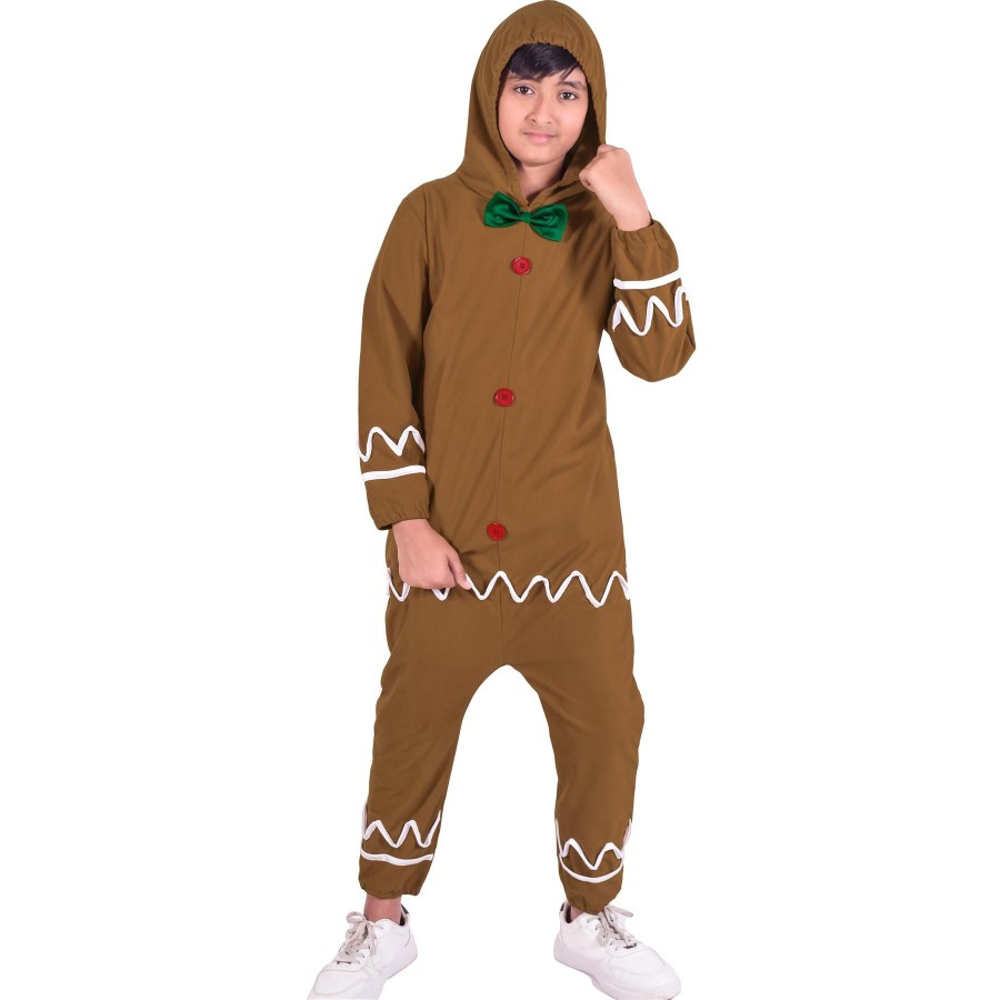 Click to view product details and reviews for Girls Boys Gingerbread Man Costume Festive Xmas Stage Parties Christmas Outfit 12 14 Years Gingerbread.