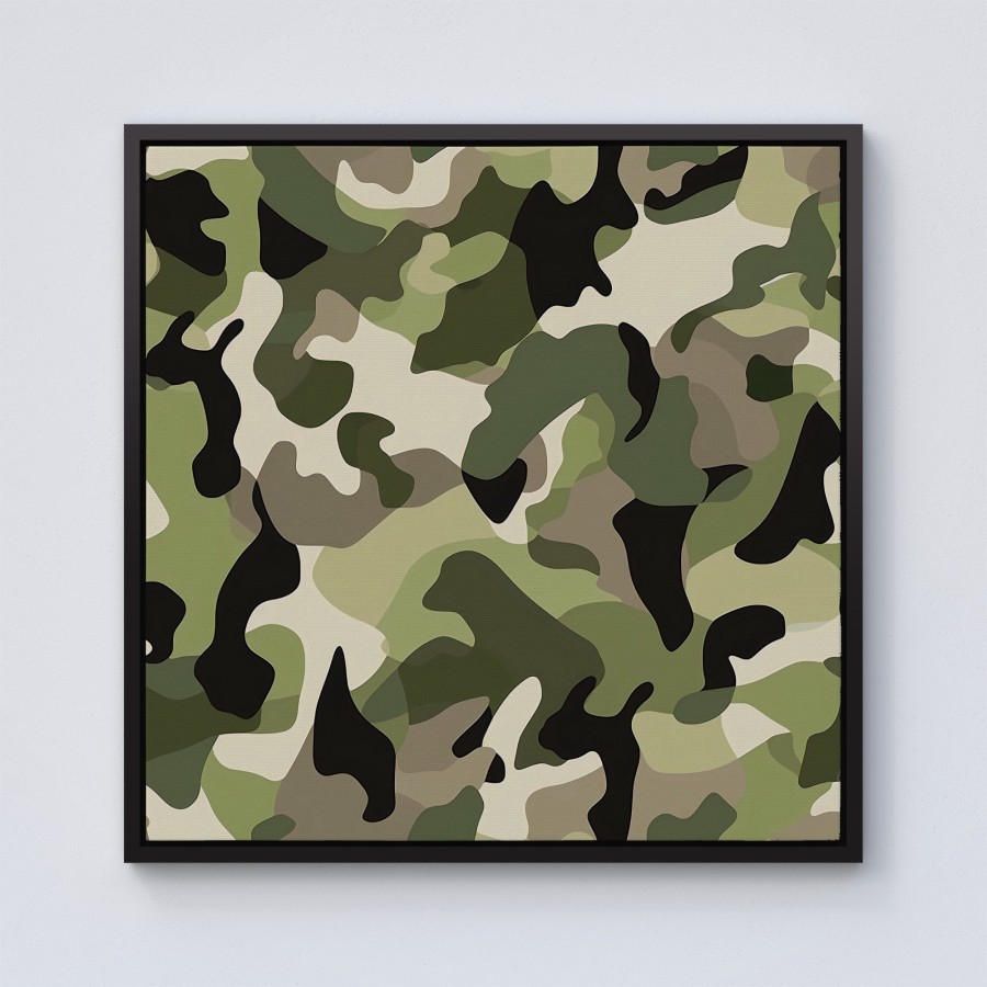 Click to view product details and reviews for Camouflage Design Framed Canvas 10 X 10 Black.