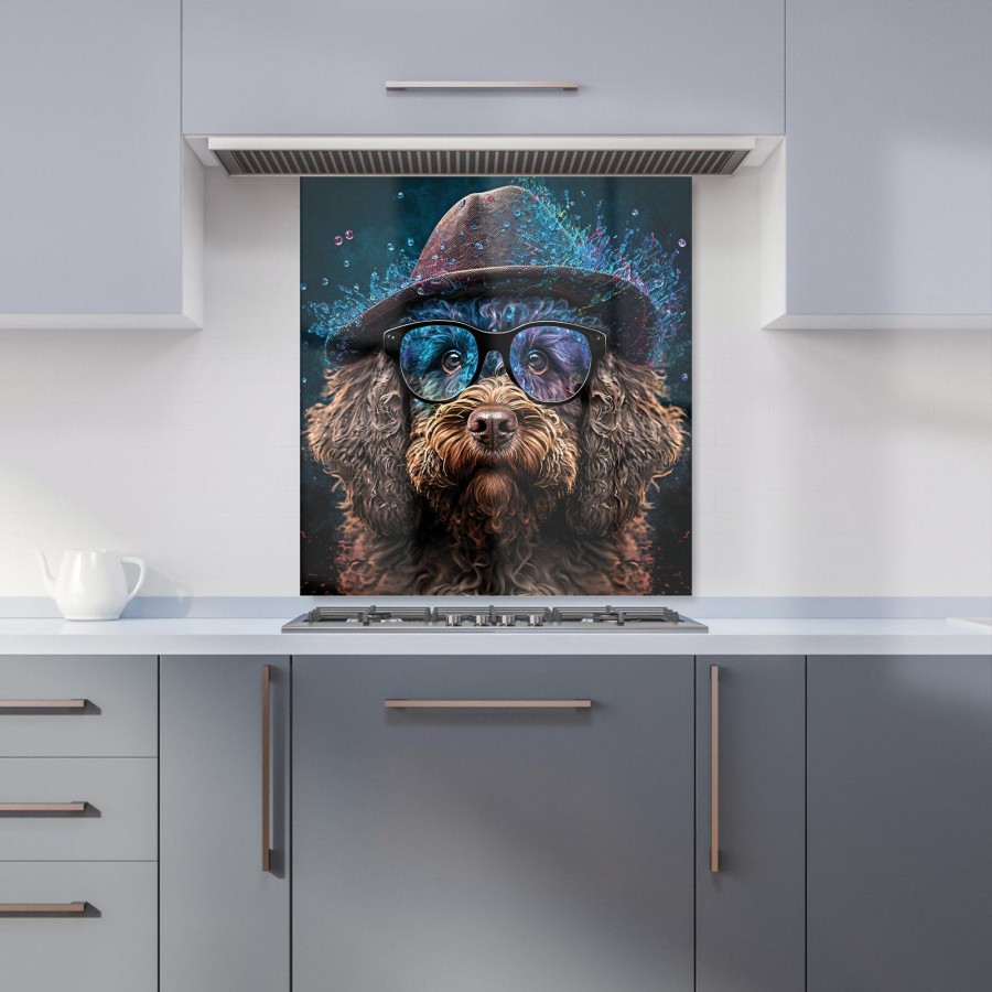 Click to view product details and reviews for Labradoodle Dog With Glasses Splashart Kitchen Splashback W700mm X H650mm.