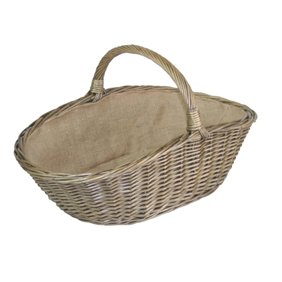Red Hamper Antique Wash Harvesting Wicker Basket - Large