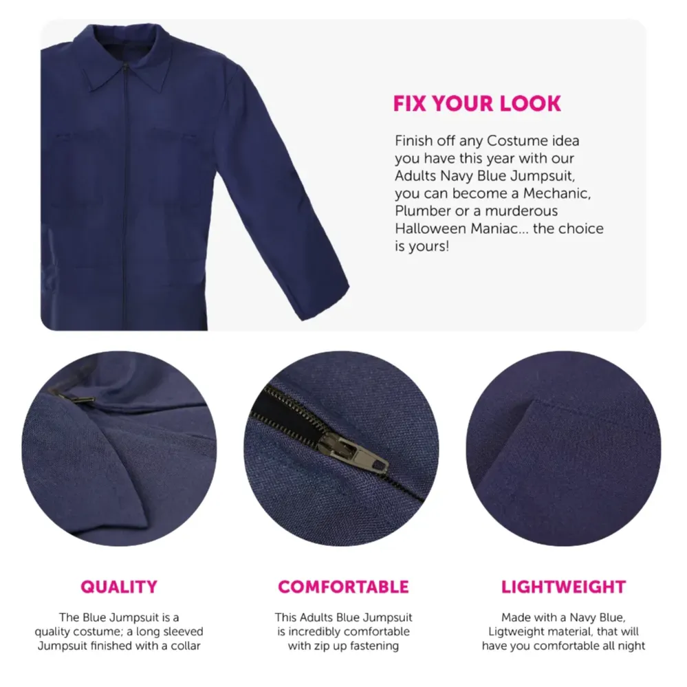 Adults Halloween Killer Costume | 3 Pcs | Jumpsuit, Mask & Knife