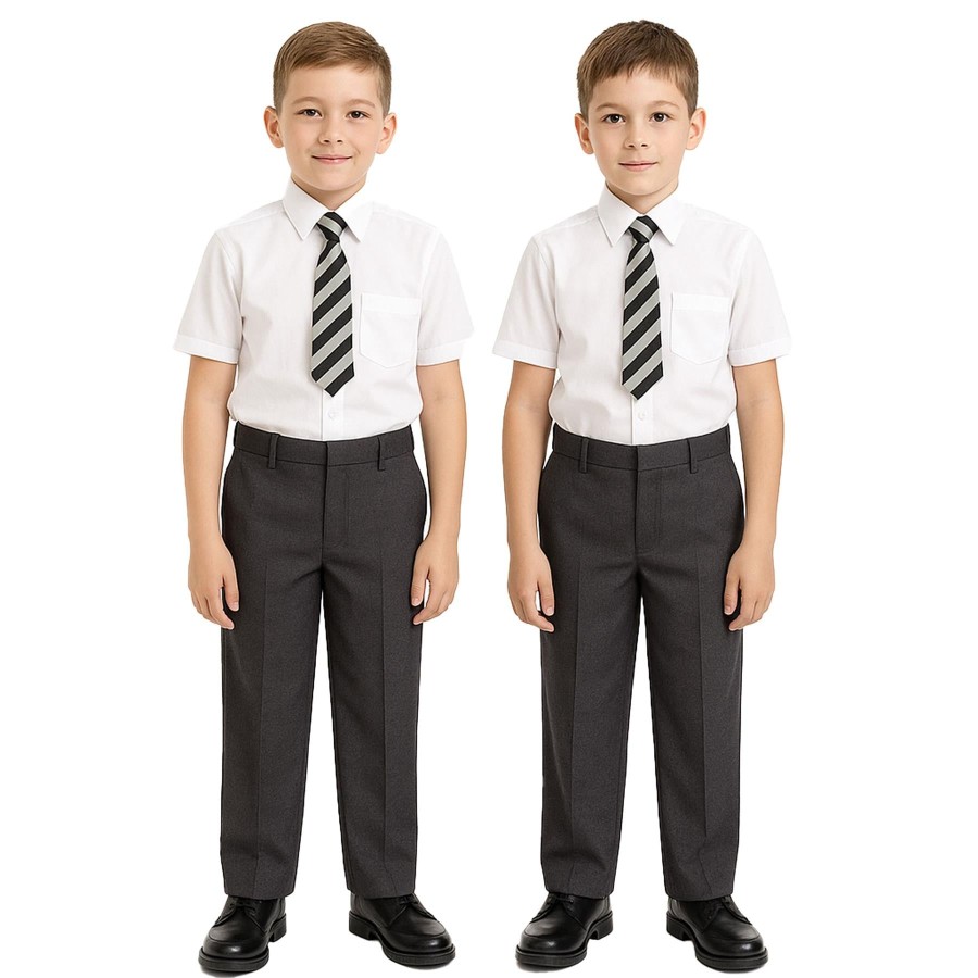 Click to view product details and reviews for Kids Boys Pants Plain School Uniform Pull Up Regular Fit Elasticated Trouser 11 12 Years Grey 2 Pack.