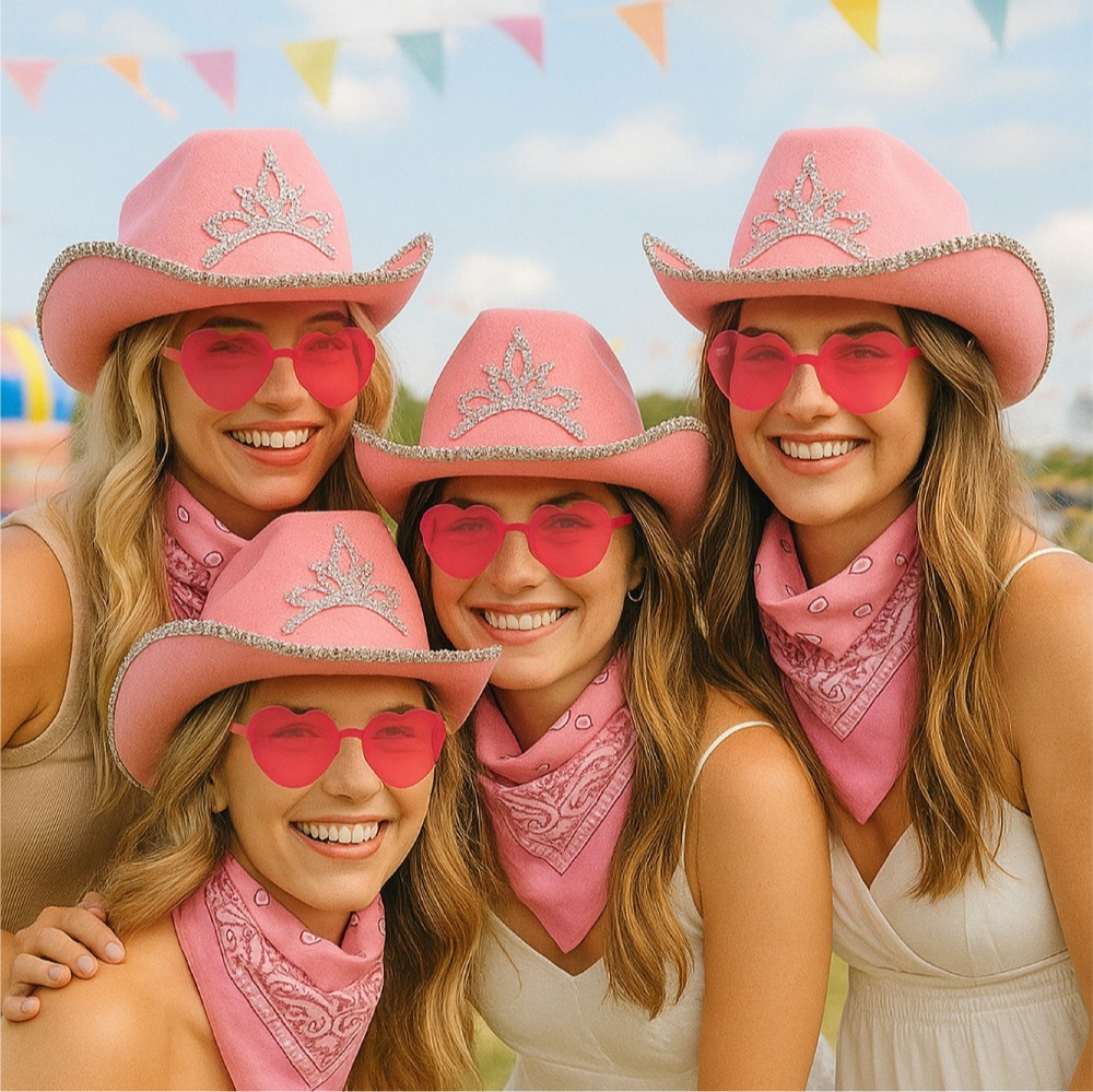 36 Pcs Pink Cowgirl Accessory Set