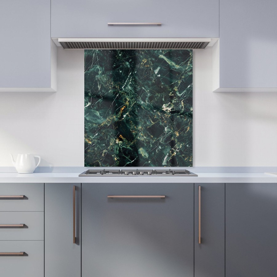 Click to view product details and reviews for Deepest Green Quartz Effect Kitchen Splashback W600mm X H650mm.