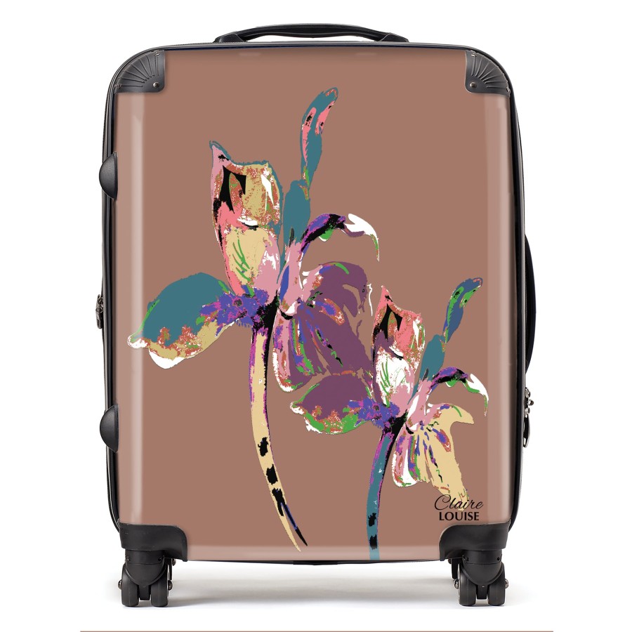 Click to view product details and reviews for Flora Pop Mocha Mousse Iris Suitcase Large.