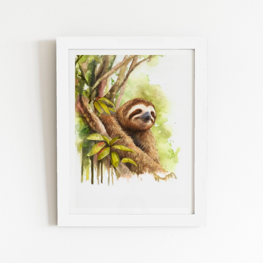 Click to view product details and reviews for Sloth Watercolour Art Prints 8 X 10 White Frame.