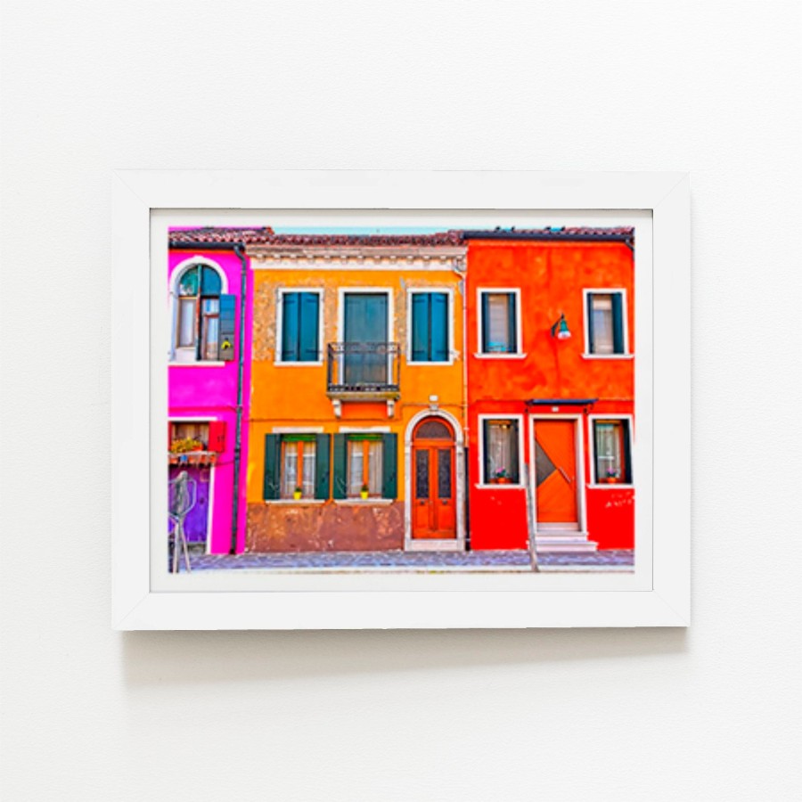 Click to view product details and reviews for Colourful Houses In Burano Venice Italy Art Prints 16 X 24 Black Frame.