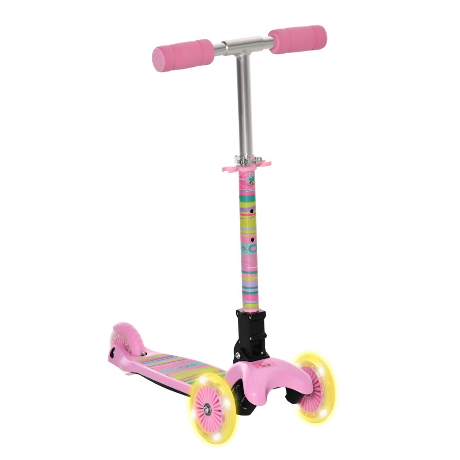 Click to view product details and reviews for Homcom Kids Scooter Foldable Kick Scooter Led Flashing Wheels 3 8 Years Pink.