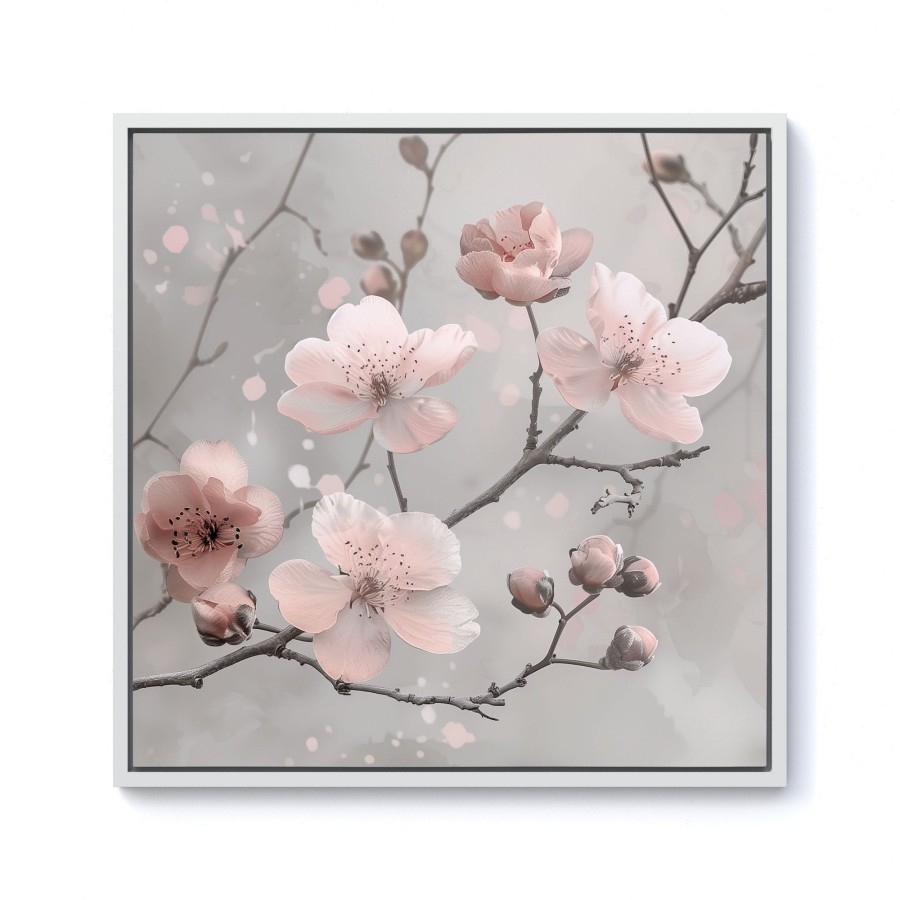 Click to view product details and reviews for Delicate Spring Blossom Framed Canvas 10 X 10 White.
