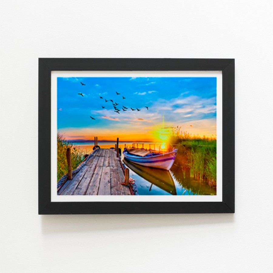 Click to view product details and reviews for Sunset Of Colours At The Lake Art Prints 8 X 10 Black Frame.