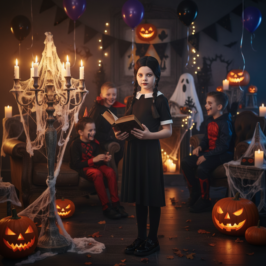 Click to view product details and reviews for Wicked Costumes Girls Wednesday Addams Dress Plaited Wig Set Large 8 10 Years.