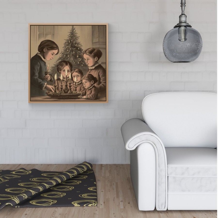 Click to view product details and reviews for Christmas Candles Framed Canvas 16 X 16 Pine.