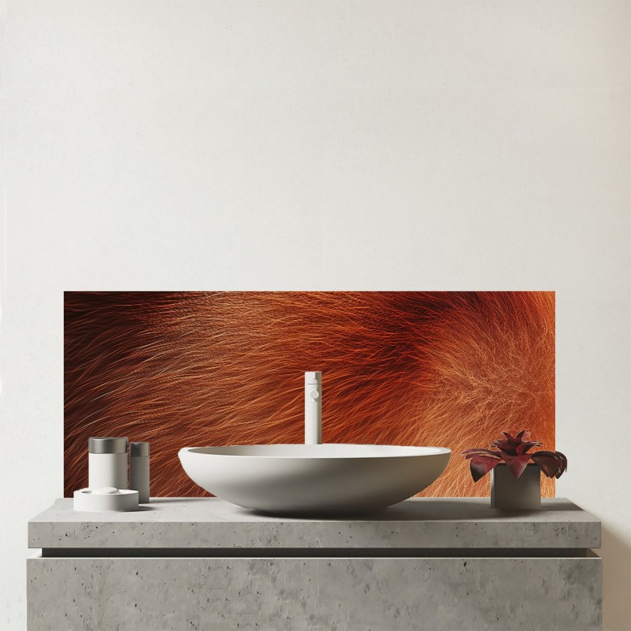 Click to view product details and reviews for Red Panda Fur Print Glass Bathroom Splashback.
