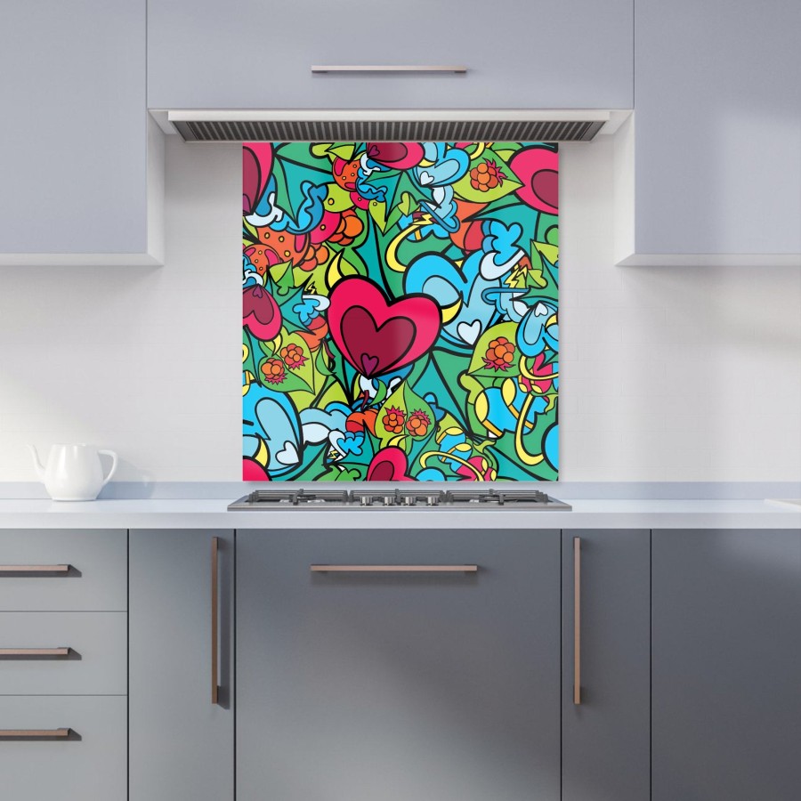 Click to view product details and reviews for Hippie Psychedelic Pattern Kitchen Splashback W700mm X H750mm.